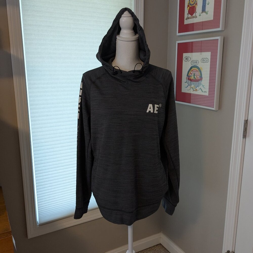 American Eagle Outfitters Flex Hoodie Mens M Black Active Classic Fit Pullover